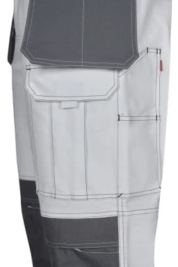 Pantalón canvas stretch bicolor con bolsillos flotantes