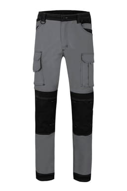 Pantalón canvas stretch bicolor con bolsillos flotantes