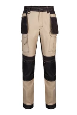 Pantalón canvas stretch bicolor con bolsillos flotantes