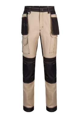 Pantalón canvas stretch bicolor con bolsillos flotantes