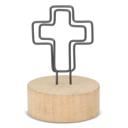MEMO CLIP CON BASE DE MADERA "CRUCI"