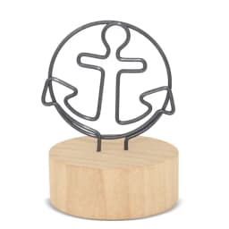 MEMO CLIP CON BASE DE MADERA "ÁNCORA"