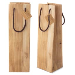 BOLSA PAPEL EFECTO MADERA 1 BOTELLA "ABETO"