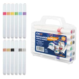 SET 12 ROTULADORES ACRILICOS "KOLORIN"