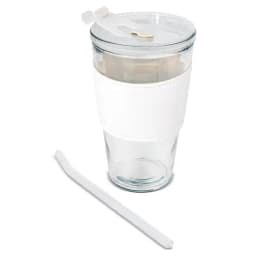 VASO 450 ML CON PAJITA DE CRISTAL "DELICATESSEN"