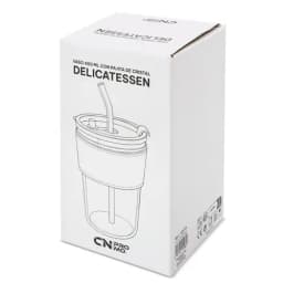 VASO 450 ML CON PAJITA DE CRISTAL "DELICATESSEN"