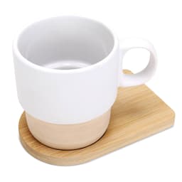 MUG SUBLIMACIÓN APILABLE CON BASE DE BAMBÚ