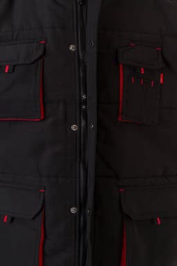 Chaleco acolchado bicolor multibolsillos