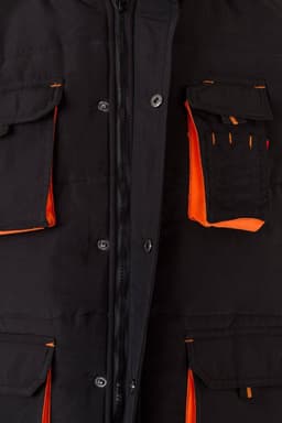 Chaleco acolchado bicolor multibolsillos