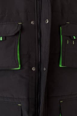 Chaleco acolchado bicolor multibolsillos