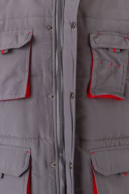 Chaleco acolchado bicolor multibolsillos