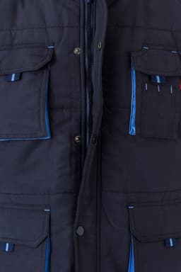 Chaleco acolchado bicolor multibolsillos