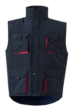 Chaleco acolchado bicolor multibolsillos