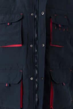 Chaleco acolchado bicolor multibolsillos