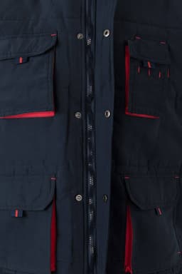 Chaleco acolchado bicolor multibolsillos