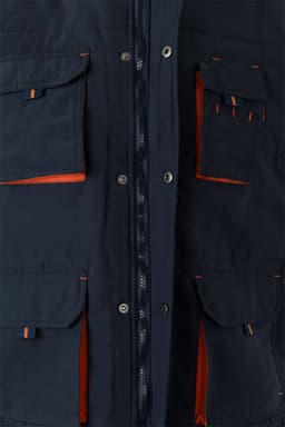 Chaleco acolchado bicolor multibolsillos