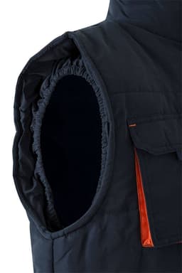 Chaleco acolchado bicolor multibolsillos