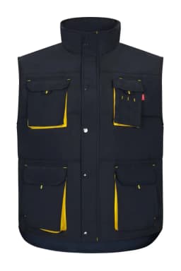 Chaleco acolchado bicolor multibolsillos