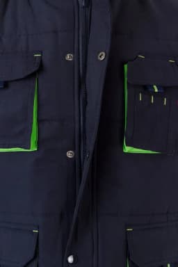 Chaleco acolchado bicolor multibolsillos