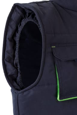 Chaleco acolchado bicolor multibolsillos