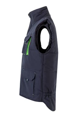 Chaleco acolchado bicolor multibolsillos