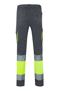 Pantalón stretch bicolor multibolsillos