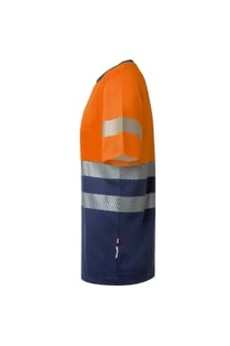 Camiseta algodón bicolor manga corta cinta segmentada