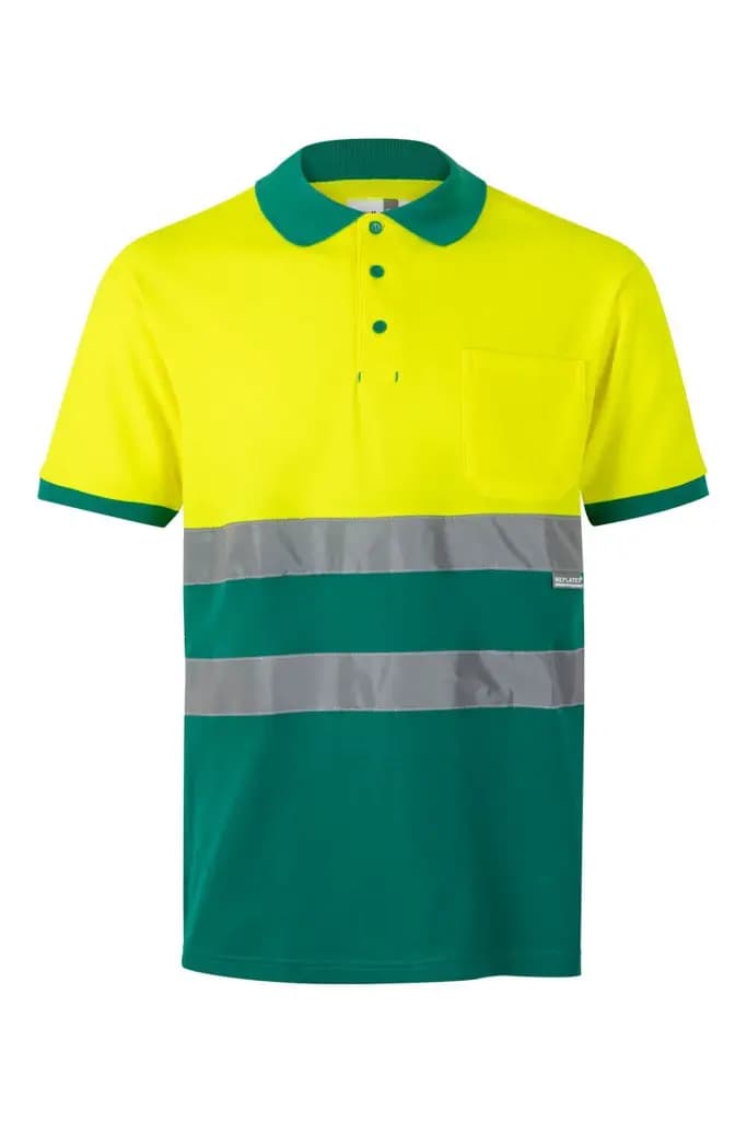 Polo algodón bicolor manga corta