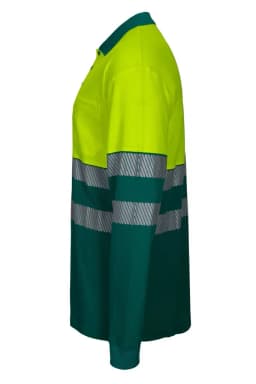 Polo algodón bicolor manga larga cinta segmentada