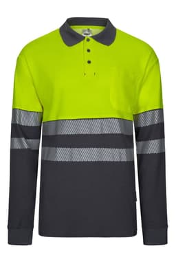 Polo algodón bicolor manga larga cinta segmentada
