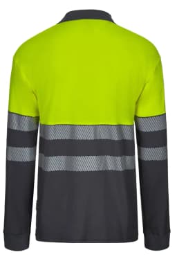 Polo algodón bicolor manga larga cinta segmentada