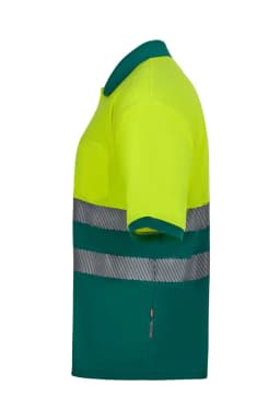 Polo poliéster reciclado bicolor manga corta cinta segmentada