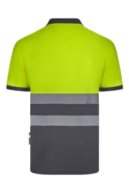 Polo poliéster reciclado bicolor manga corta cinta segmentada