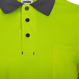 Polo poliéster reciclado bicolor manga larga cinta segmentada