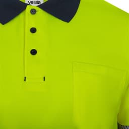 Polo poliéster reciclado bicolor manga larga cinta segmentada