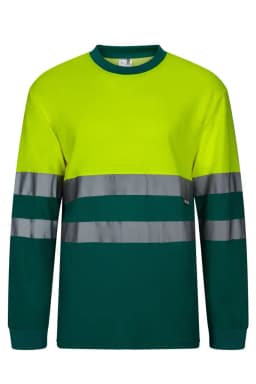 Camiseta algodón bicolor manga larga