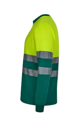 Camiseta poliéster reciclado bicolor manga larga cinta segmentada