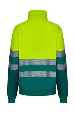 Sudadera bicolor con media cremallera cinta segmentada