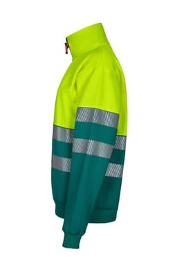 Sudadera bicolor con media cremallera cinta segmentada