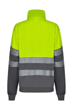 Sudadera bicolor con media cremallera cinta segmentada