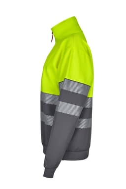 Sudadera bicolor con media cremallera cinta segmentada