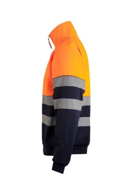 Sudadera bicolor con media cremallera cinta segmentada