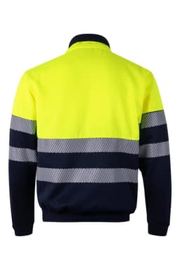 Sudadera bicolor con media cremallera cinta segmentada