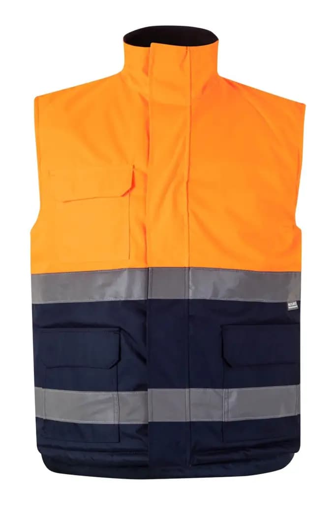 Chaleco acolchado bicolor