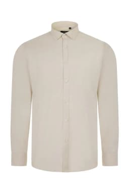 Camisa oxford stretch manga larga hombre