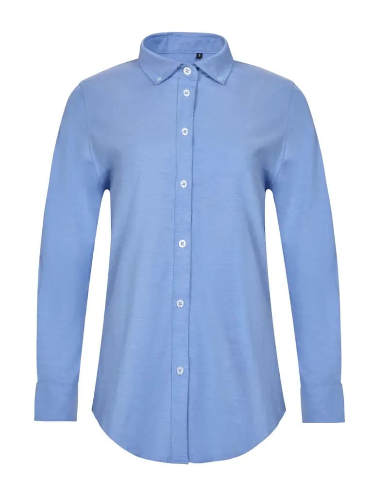 Camisa oxford stretch manga larga mujer