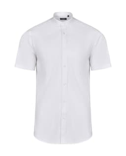 Camisa cuello tirilla stretch manga corta hombre