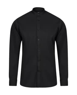 Camisa cuello tirilla stretch manga larga hombre