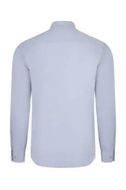 Camisa cuello tirilla stretch manga larga hombre