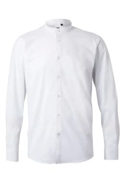 Camisa cuello tirilla stretch manga larga hombre